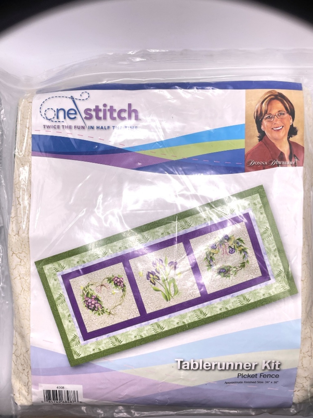 Vintage One Stitch Donna Dewberry Picket Fence Tablerunner Kit Unopened
